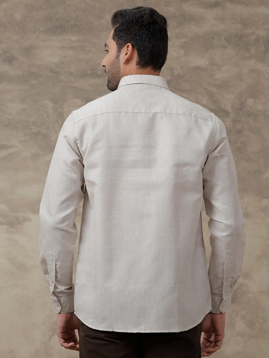 Men Cotton Blend Shirt Grey T3 CV7