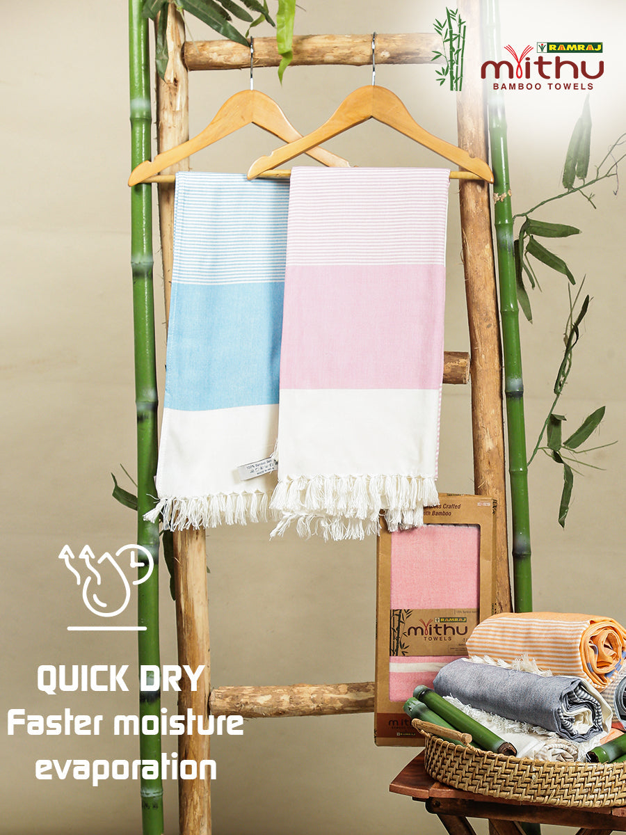 Ultra Soft Super Absorbent Bamboo Bath Towel Size 0.8m X 1.6m-View two