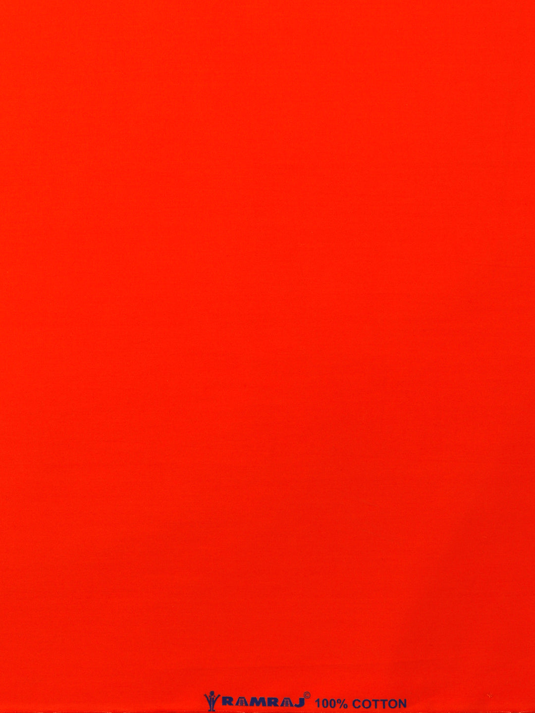 Cotton Blend Orange Colour Plain Shirt Fabric Temple Orange