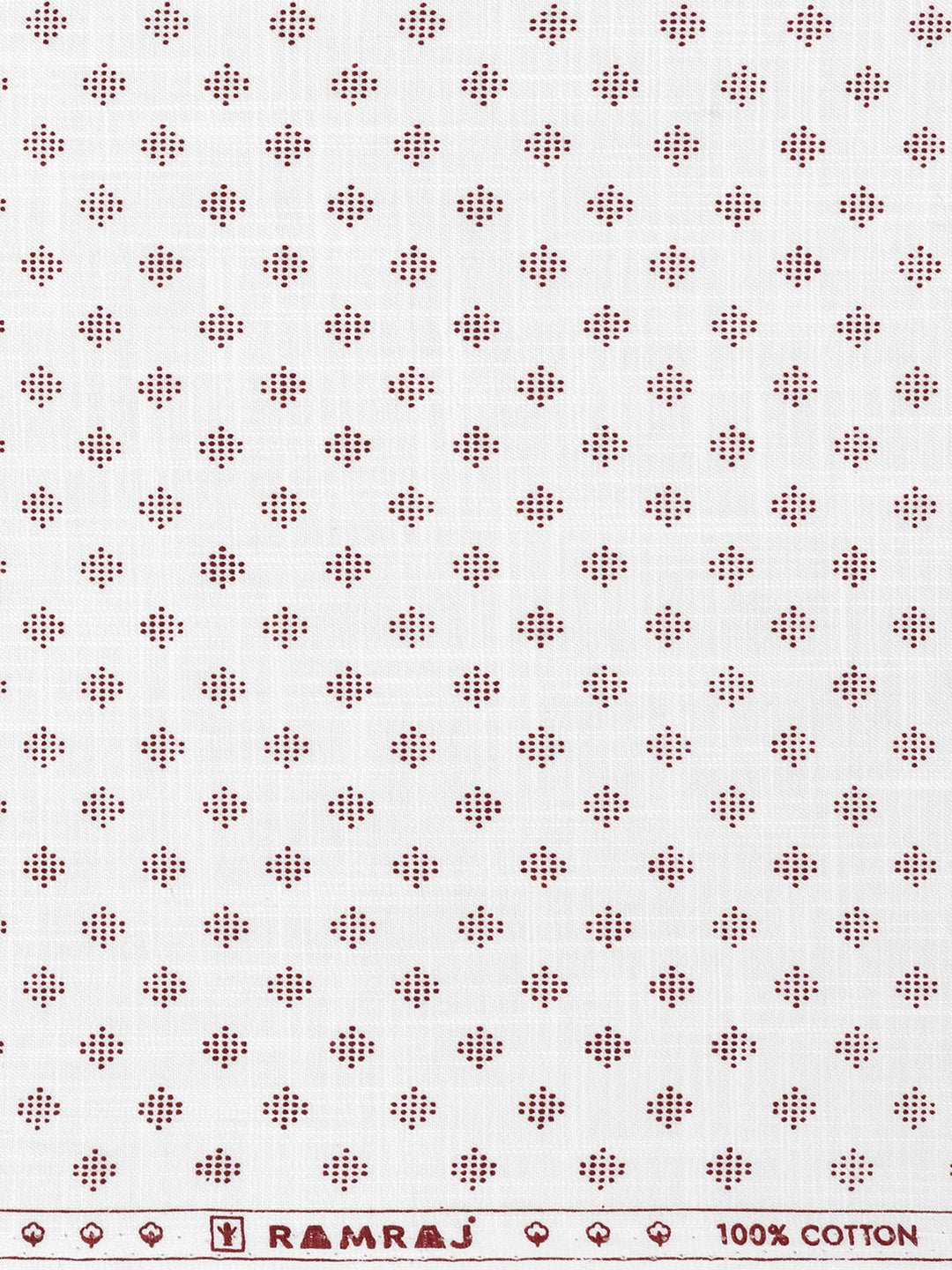 Men 100% Cotton White with Red Printed Shirt Fabric Hot Star