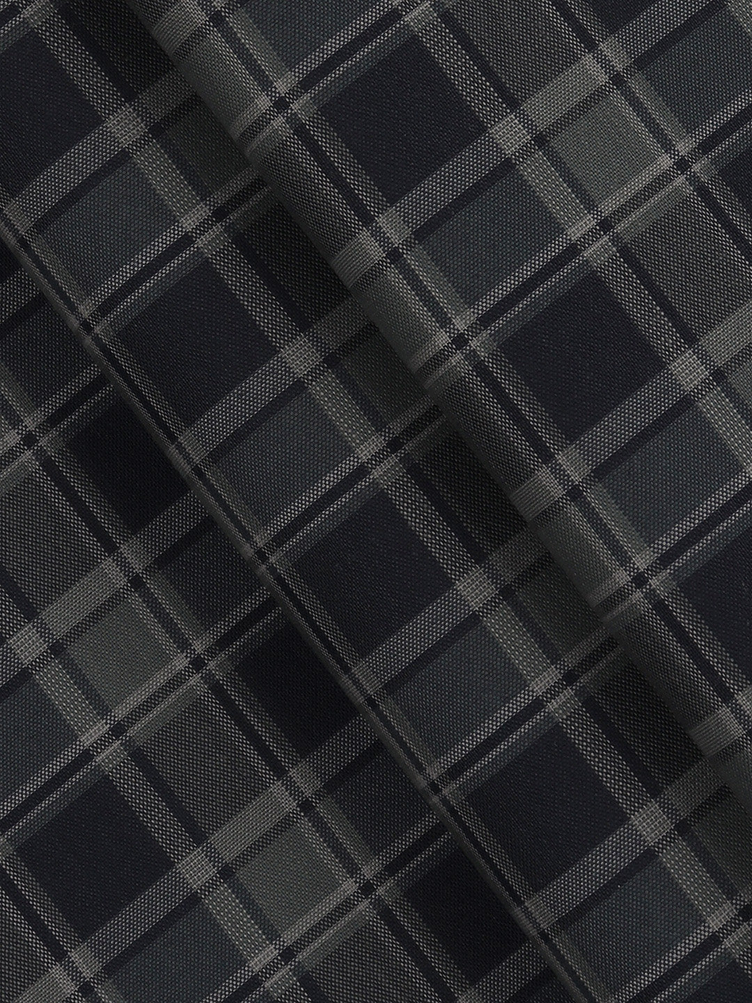 Men Cotton Rich Checked Shirt Fabric Navy High Style