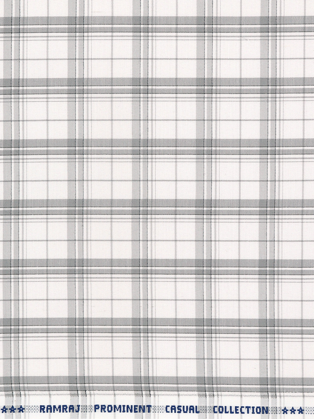 Men Cotton Rich Checked Shirt Fabric White with Black High Style