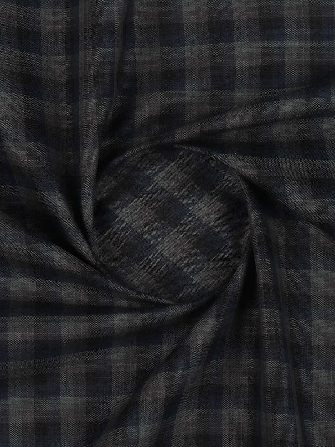 Men Cotton Rich Checked Shirt Fabric Dark Blue High Style