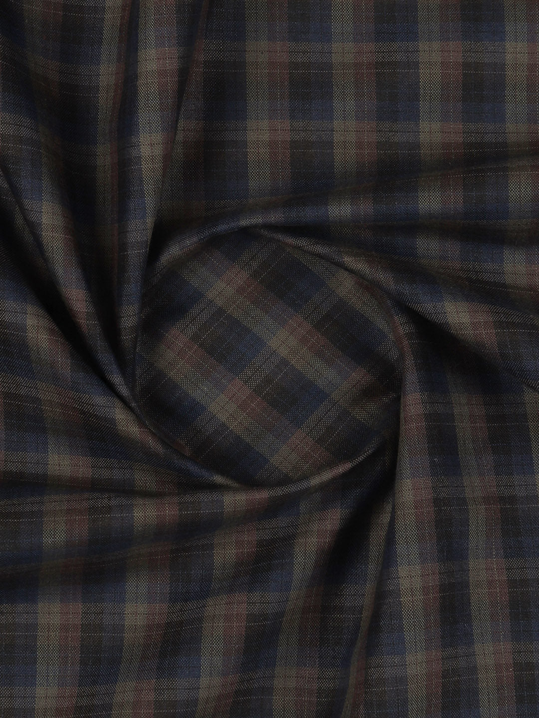 Men Cotton Rich Checked Shirt Fabric Dark Blue High Style