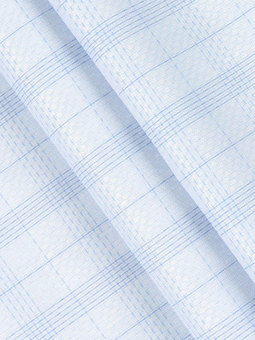 Cotton Blend Self Design Shirt Fabric Blue High Style