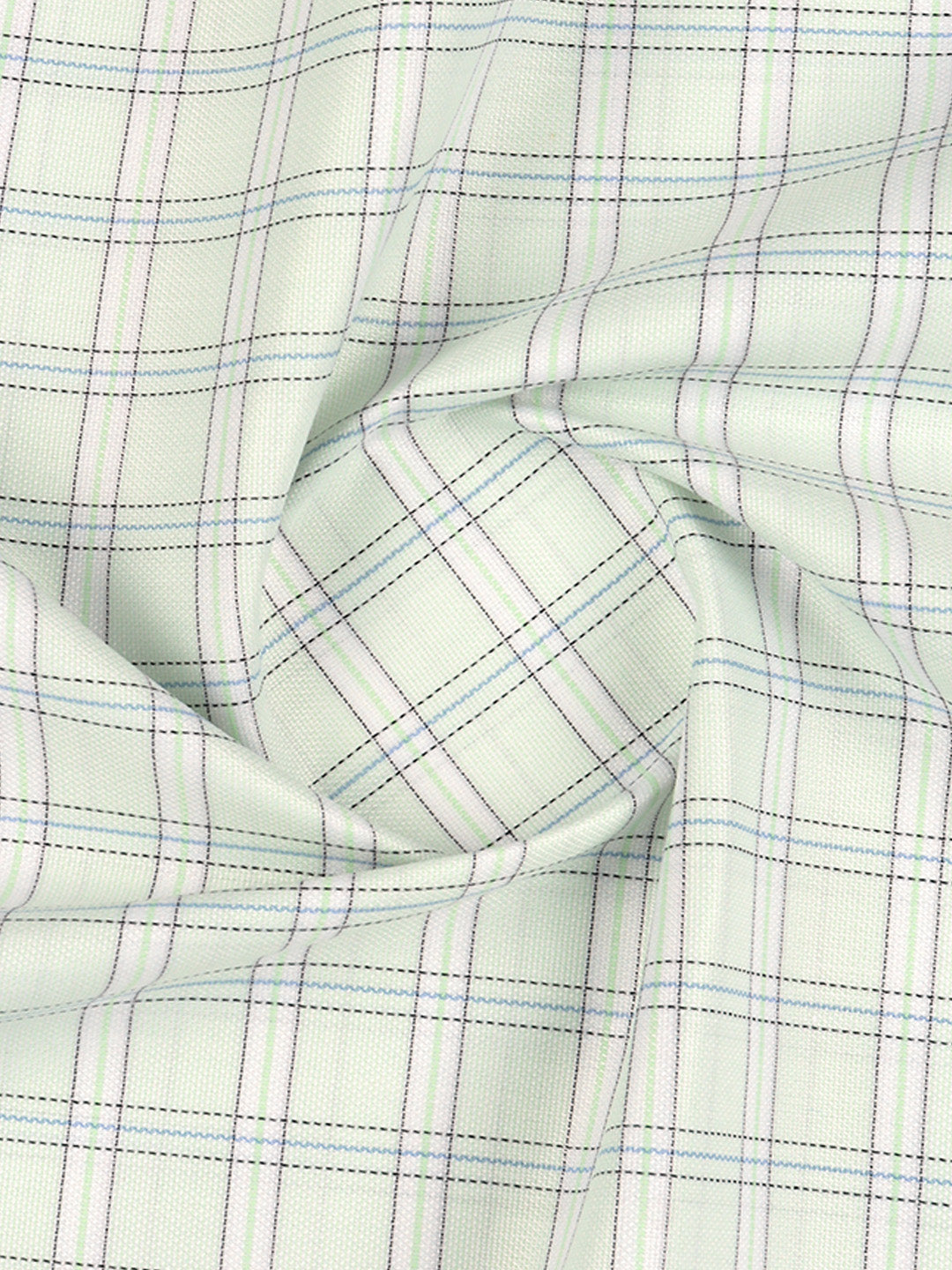 Cotton Blend Self Design Shirt Fabric Light Green High Style