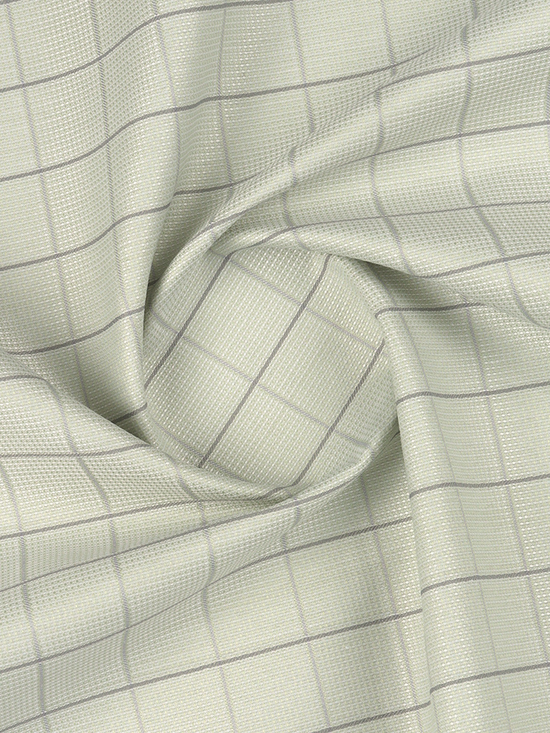 Cotton Blend Self Design Shirt Fabric Green High Style