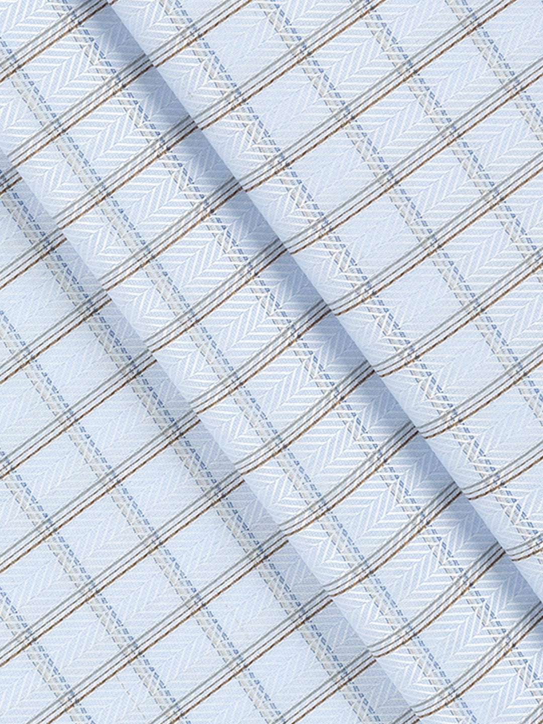 Cotton Blend Self Design Shirt Fabric Blue High Style