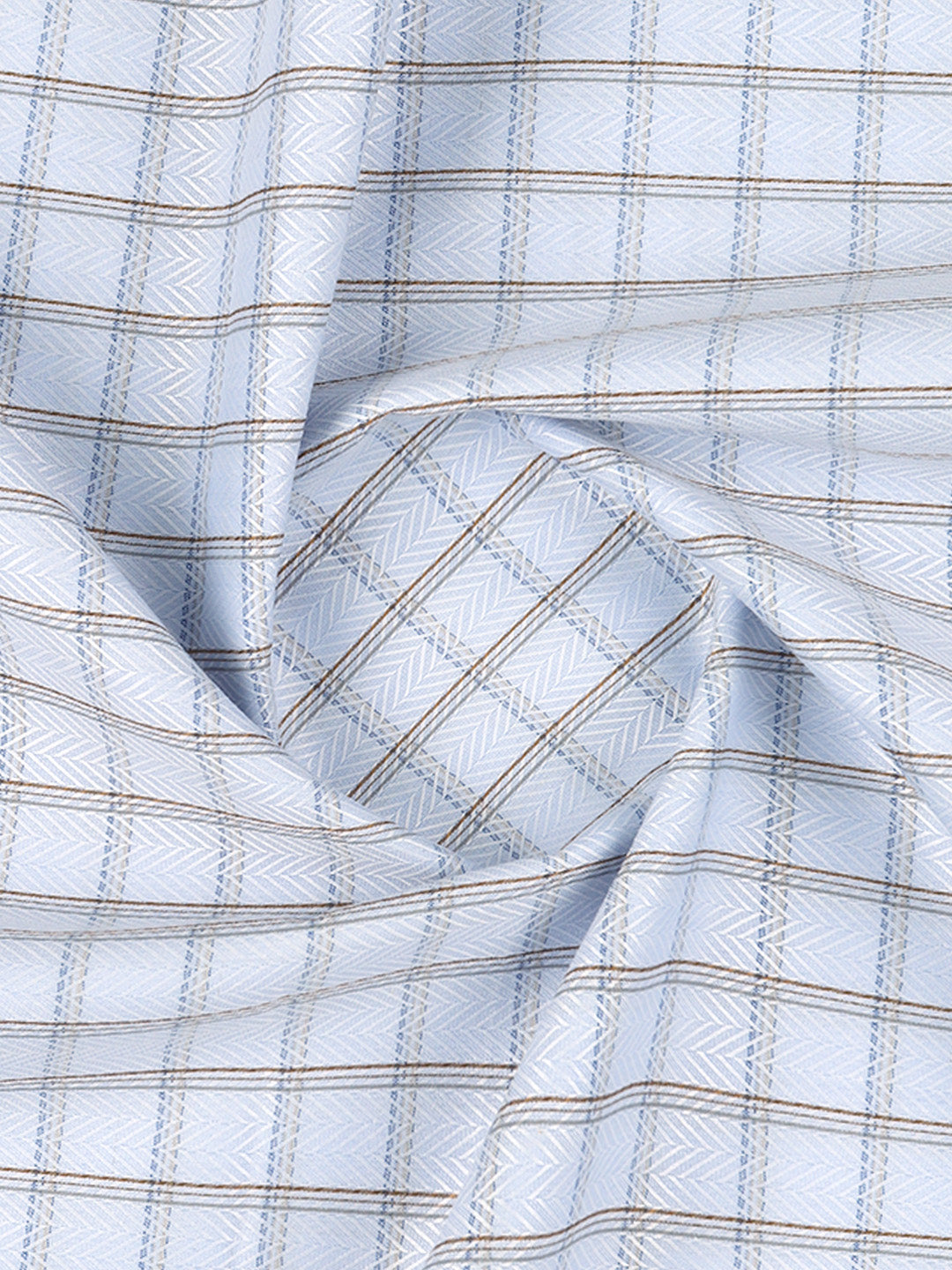 Cotton Blend Self Design Shirt Fabric Blue High Style