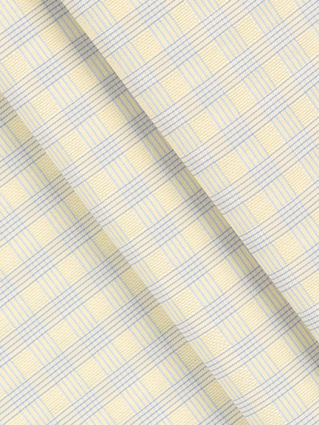 Cotton Blend Self Design Shirt Fabric Yellow High Style