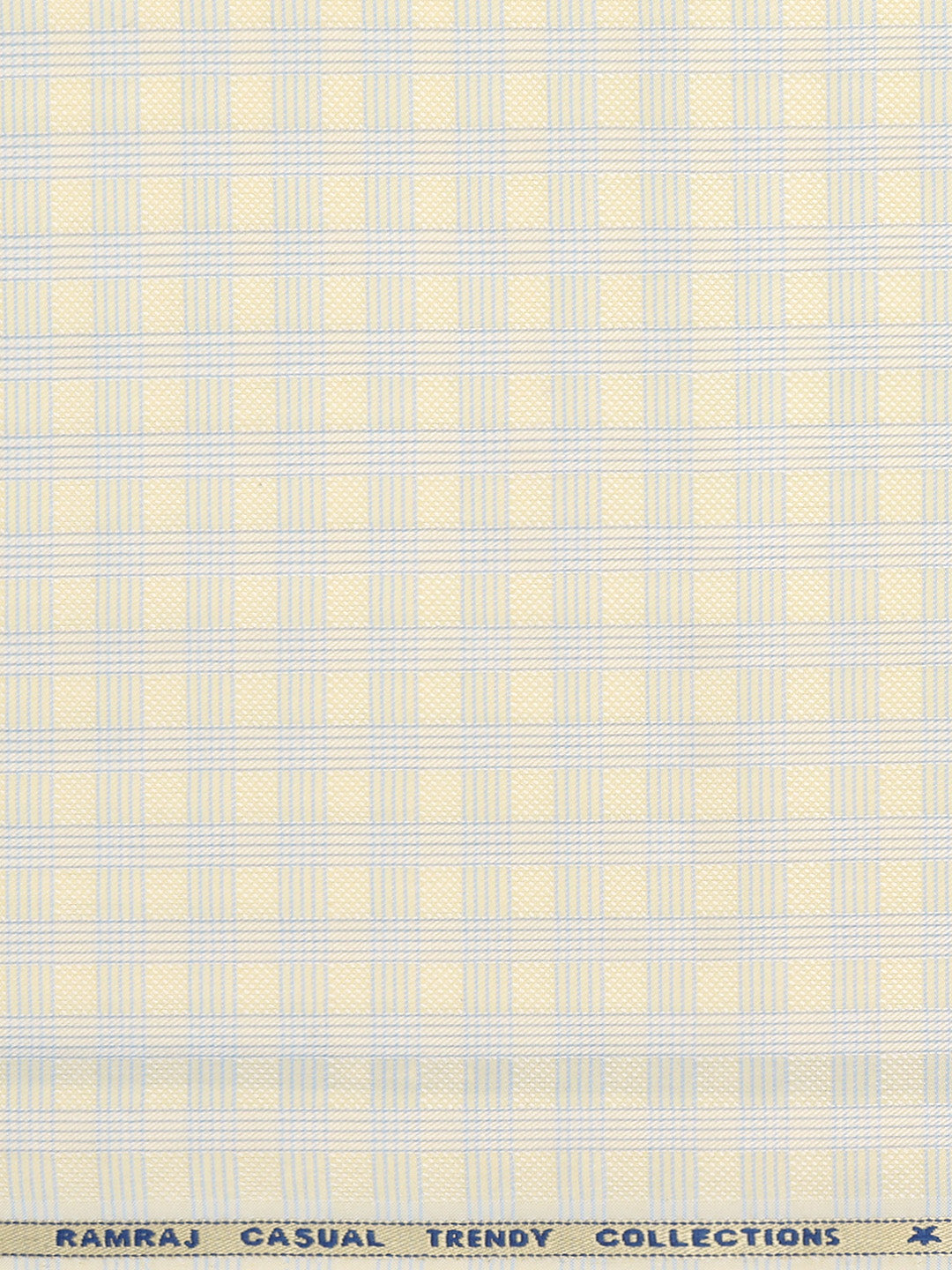Cotton Blend Self Design Shirt Fabric Yellow High Style