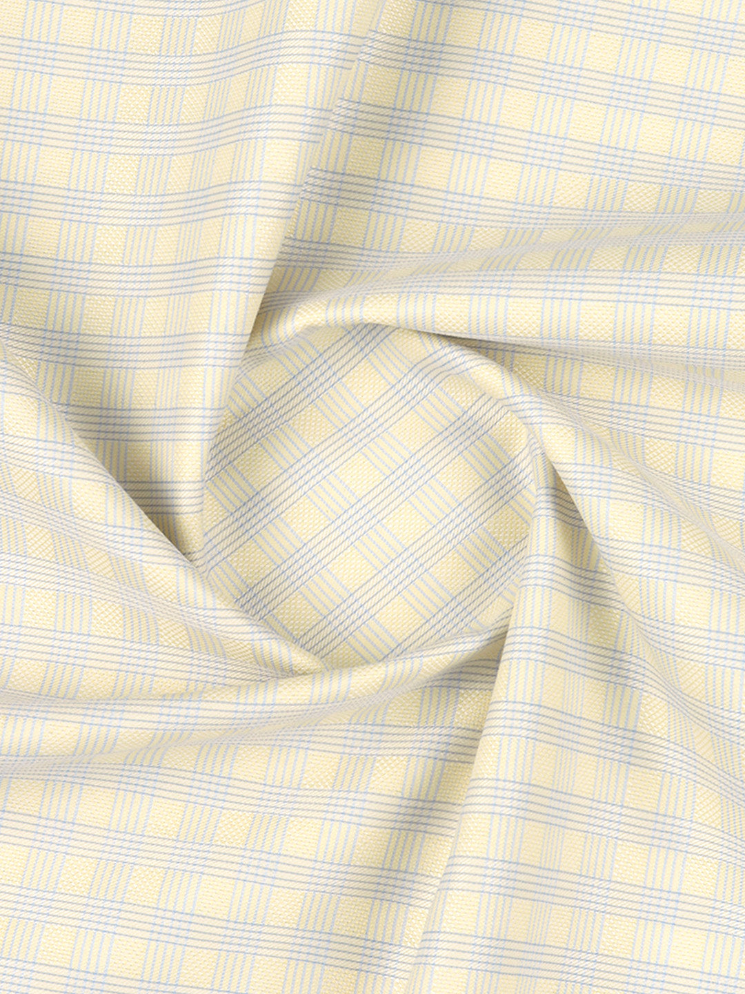 Cotton Blend Self Design Shirt Fabric Yellow High Style