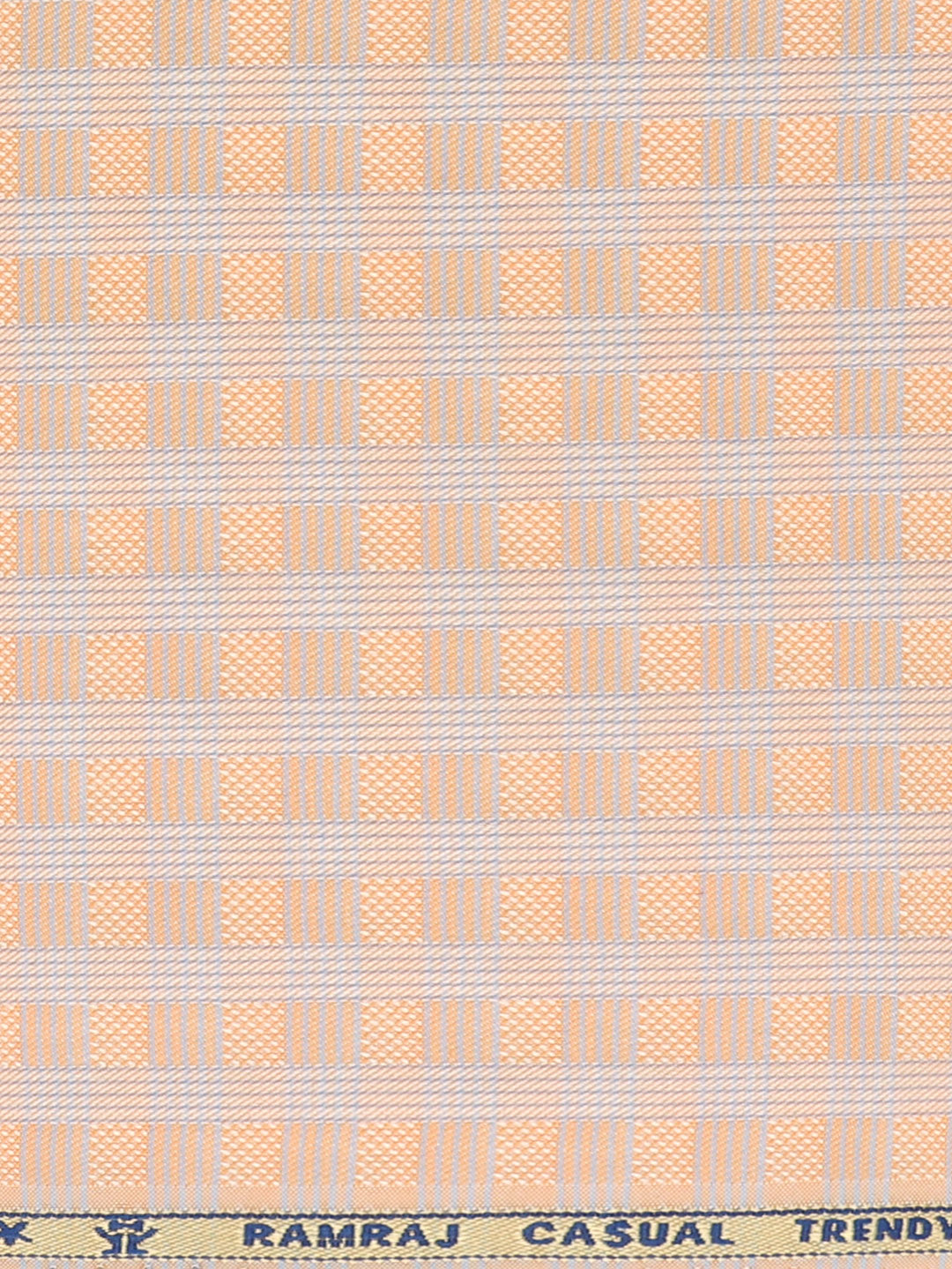 Cotton Blend Self Design Shirt Fabric Peach High Style
