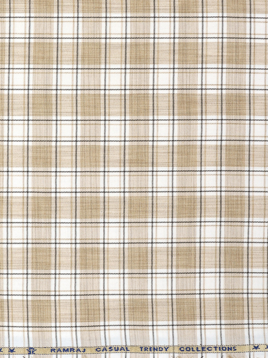 Cotton Rich Brown Checked Shirt Fabric Infinity Bit