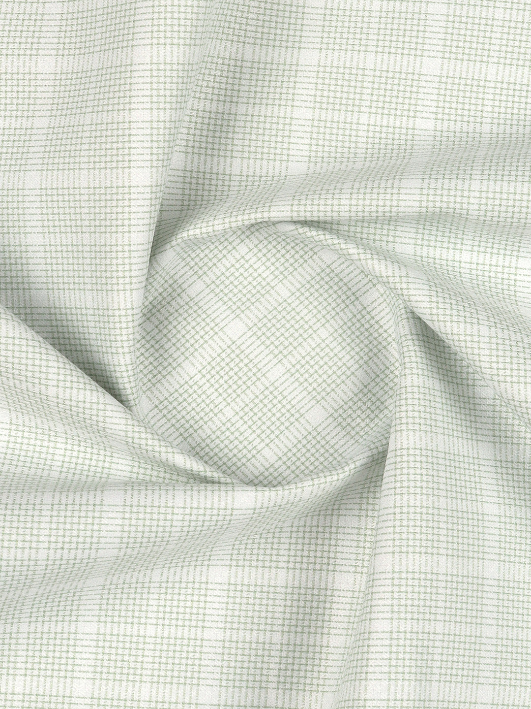 Men Cotton Rich Green Checked Shirt Fabric High Style
