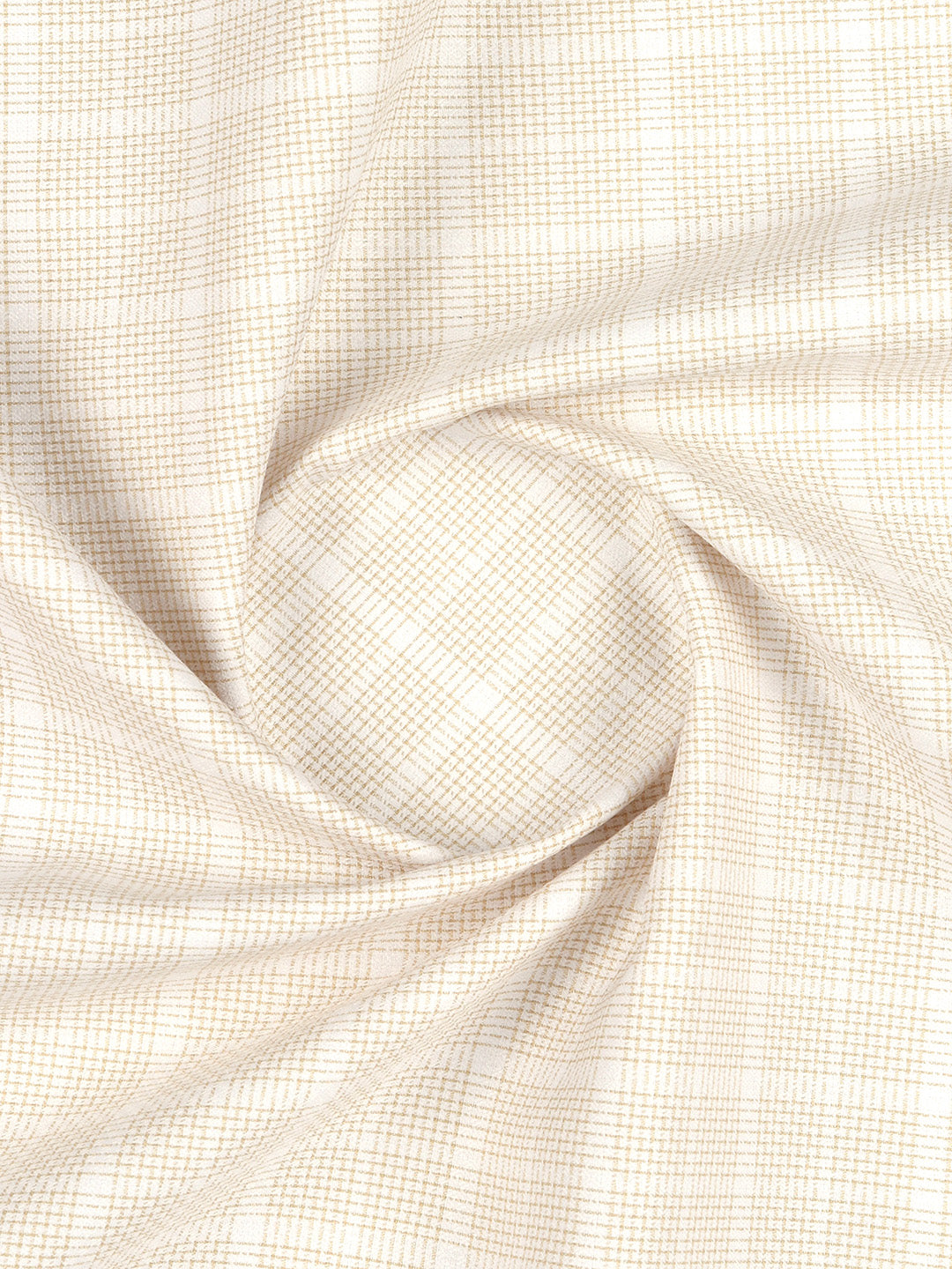 Men Cotton Rich Light Yellow Checked Shirt Fabric High Style