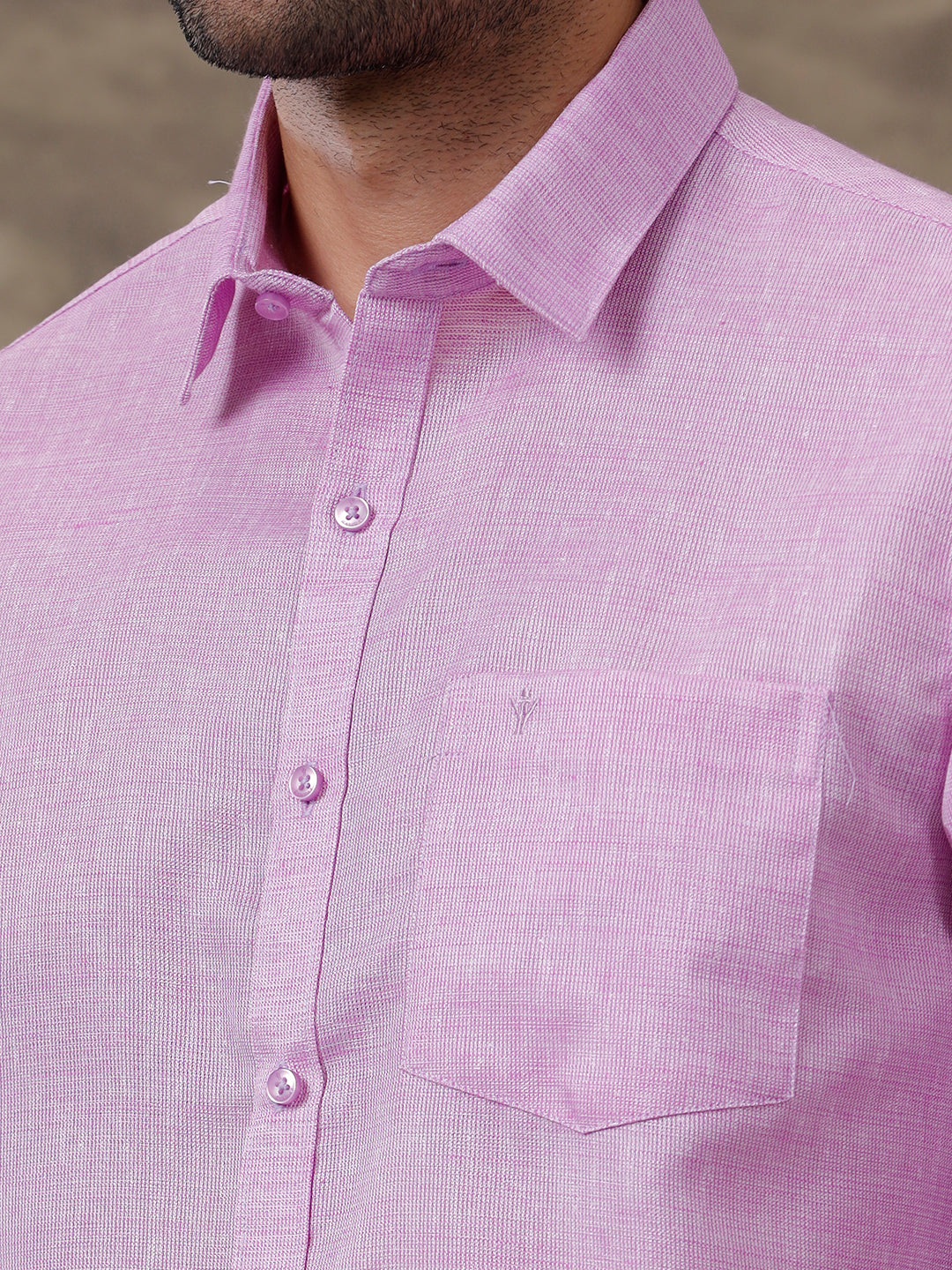 Men Cotton Blend Shirt Lavender T3 CV18