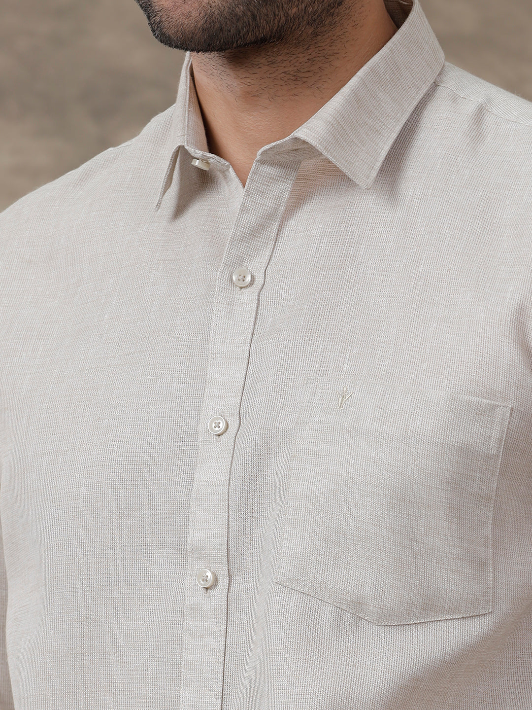 Men Cotton Blend Shirt Grey T3 CV7