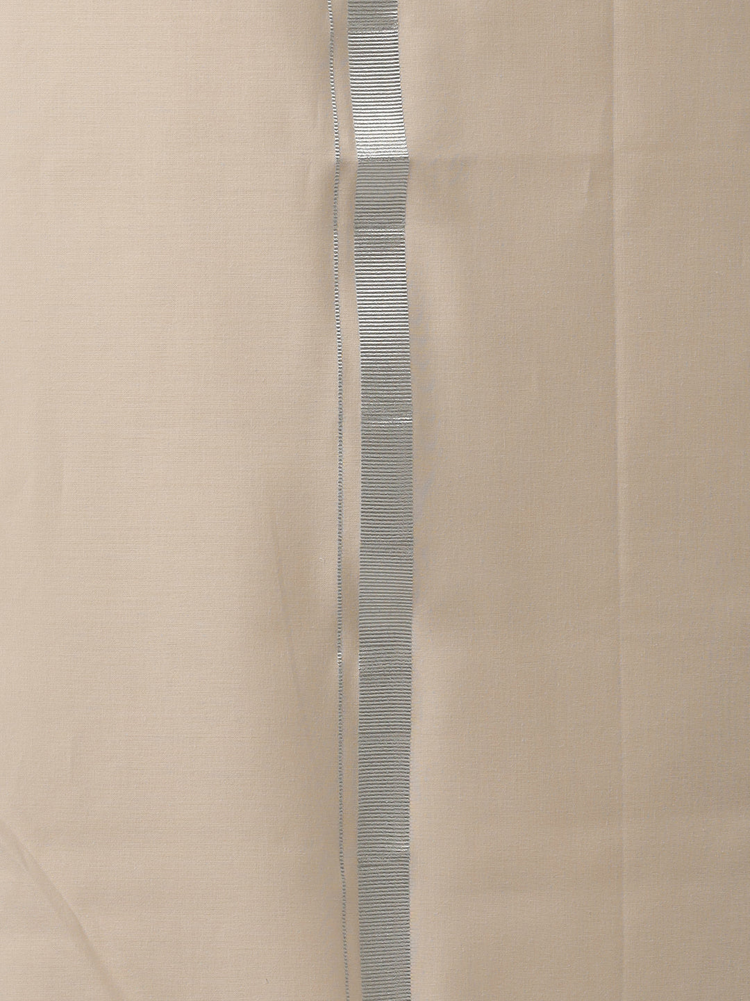 Men Cotton Blend Single Layer Sandal Dhoti with Silver Jari Border