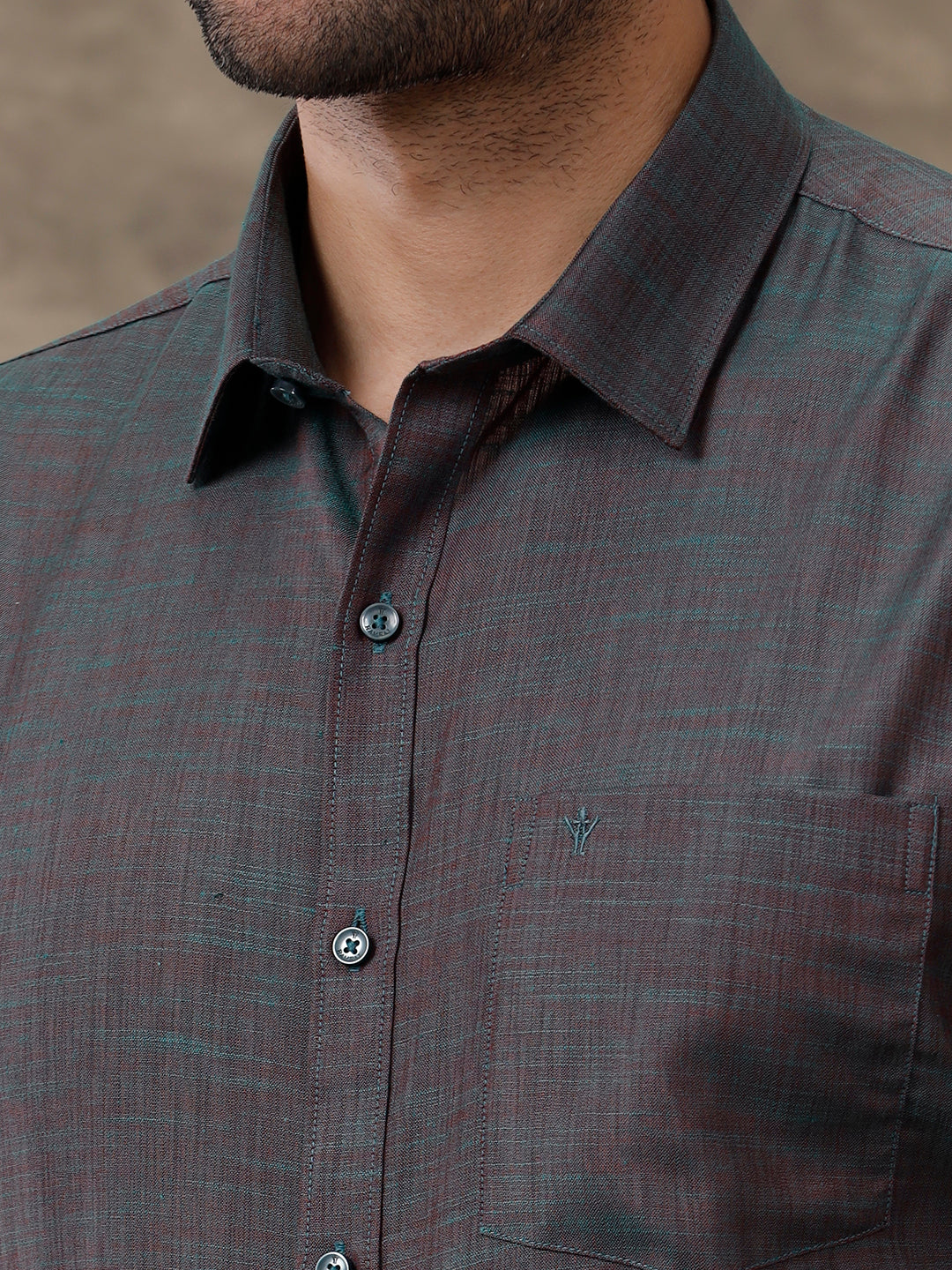 Men Cotton Rich Half Sleeves Shirt Grey CK11