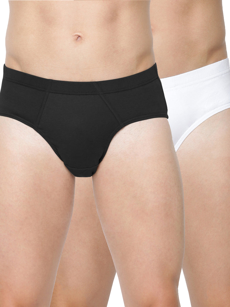 Men Inner Elastic Black & White Briefs Suriya (2Pcs Pack)