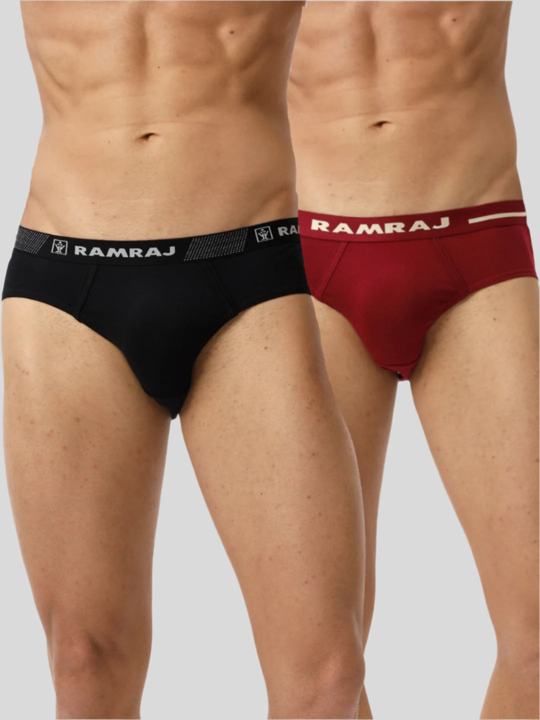 Men Briefs Outer Elastic 2 Pcs Combo Black and Cherry Suriya