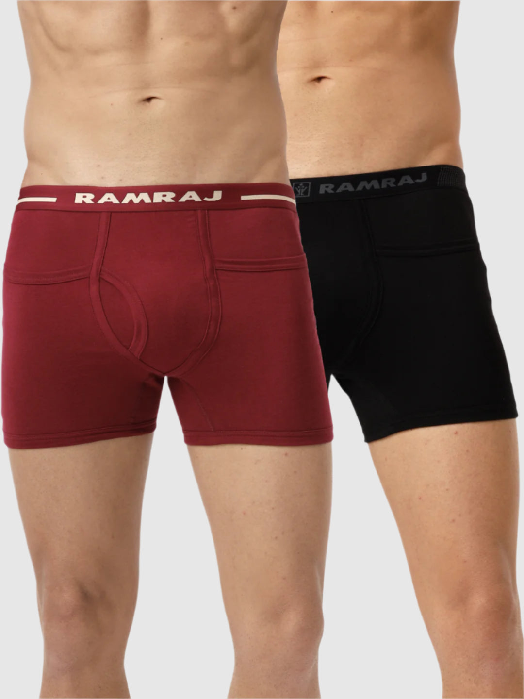 Men Trunks 2 Pcs Combo Cherry and Black Target