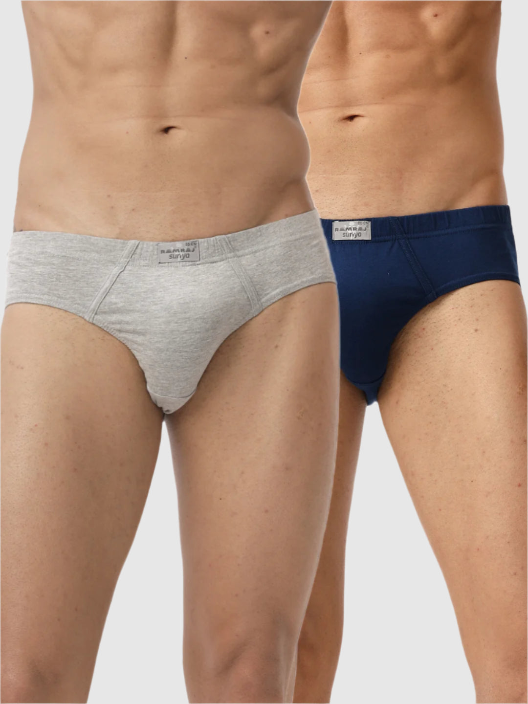 Men Briefs Inner Elastic 2 Pcs Combo SP Blue and Grey Melange Suriya