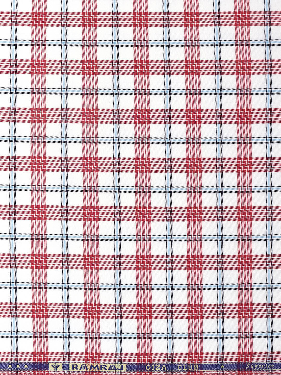 Men Cotton Checked White with Red Shirt Fabric Cascade