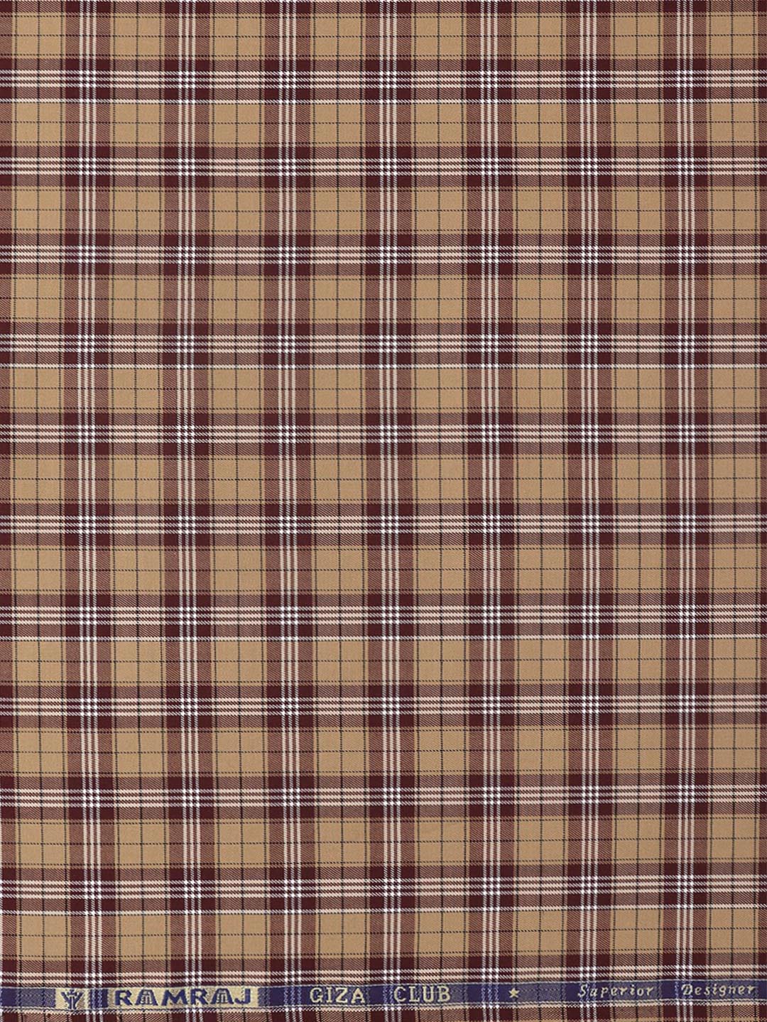 Men Giza Cotton Blend Checked Shirt Fabric Sandal with Maroon Cascade