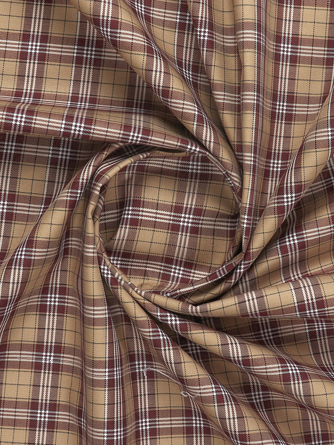 Men Giza Cotton Blend Checked Shirt Fabric Sandal with Maroon Cascade