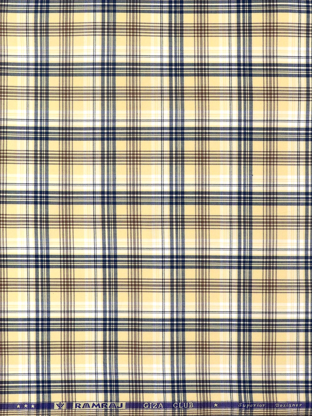 Men Cotton Checked Sandal Shirt Fabric Cascade