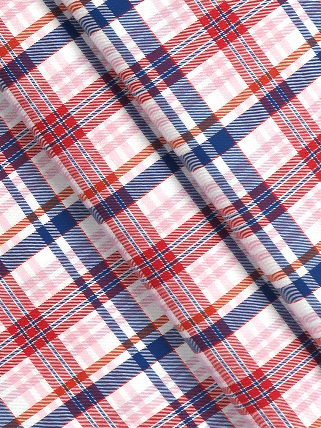 Mens Cotton Checked Shirt Fabric Pink Cascade