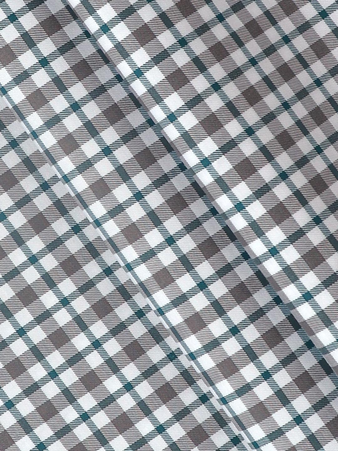 Men Cotton Checked Shirt Fabric Grey Cascade