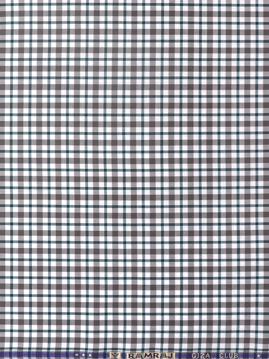 Men Cotton Checked Shirt Fabric Grey Cascade