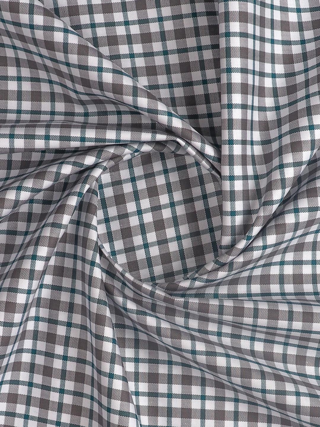 Men Cotton Checked Shirt Fabric Grey Cascade
