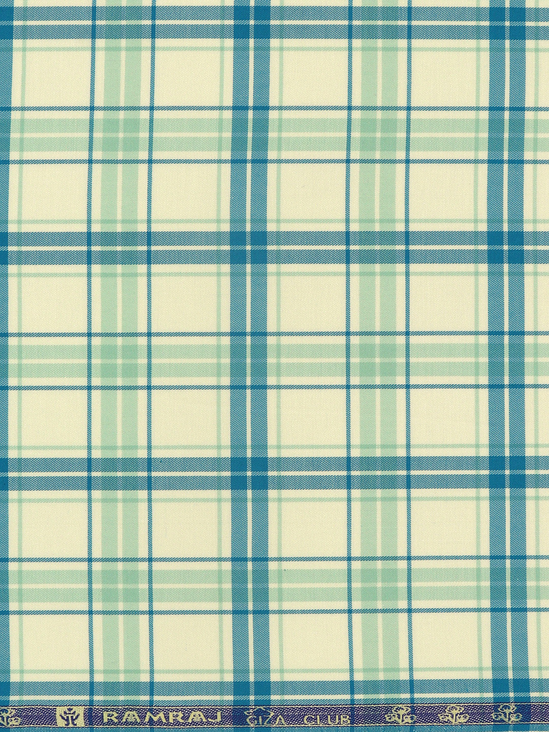 Men Giza Cotton Blend Checked Shirt Fabric Sandal with Blue Cascade