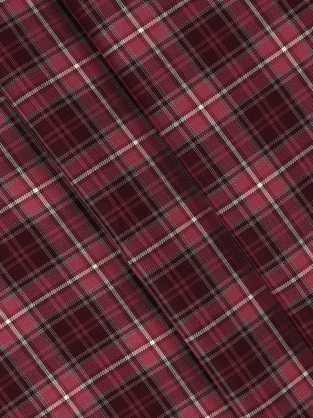 Giza Cotton Checked Shirt Fabric Purple Cascade