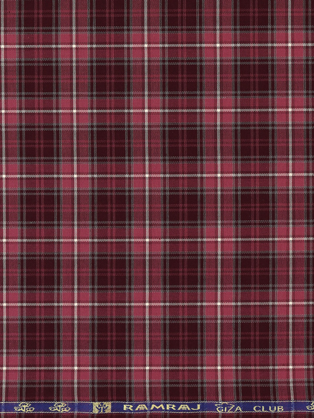 Giza Cotton Checked Shirt Fabric Purple Cascade