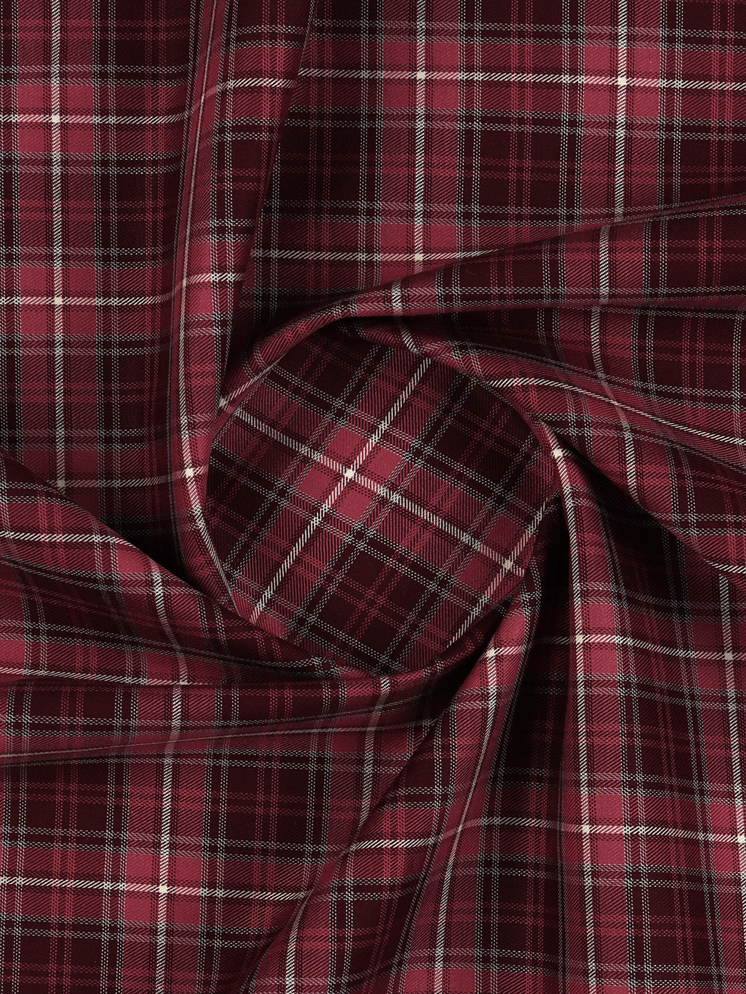 Giza Cotton Checked Shirt Fabric Purple Cascade