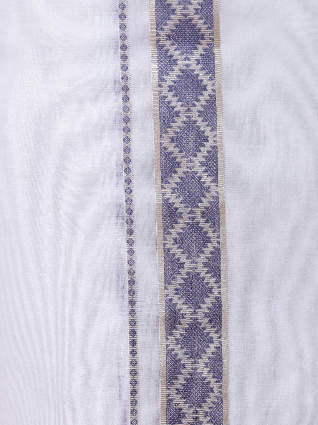 Men Premium Cotton Double Layer White Dhoti with Fancy Jari Border Luxury Club LC15