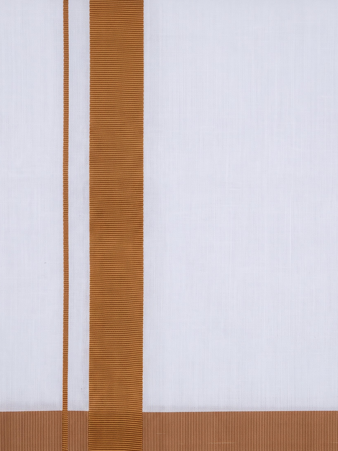 Single Layer 100% Cotton White Dhoti With Colour Border - YS02