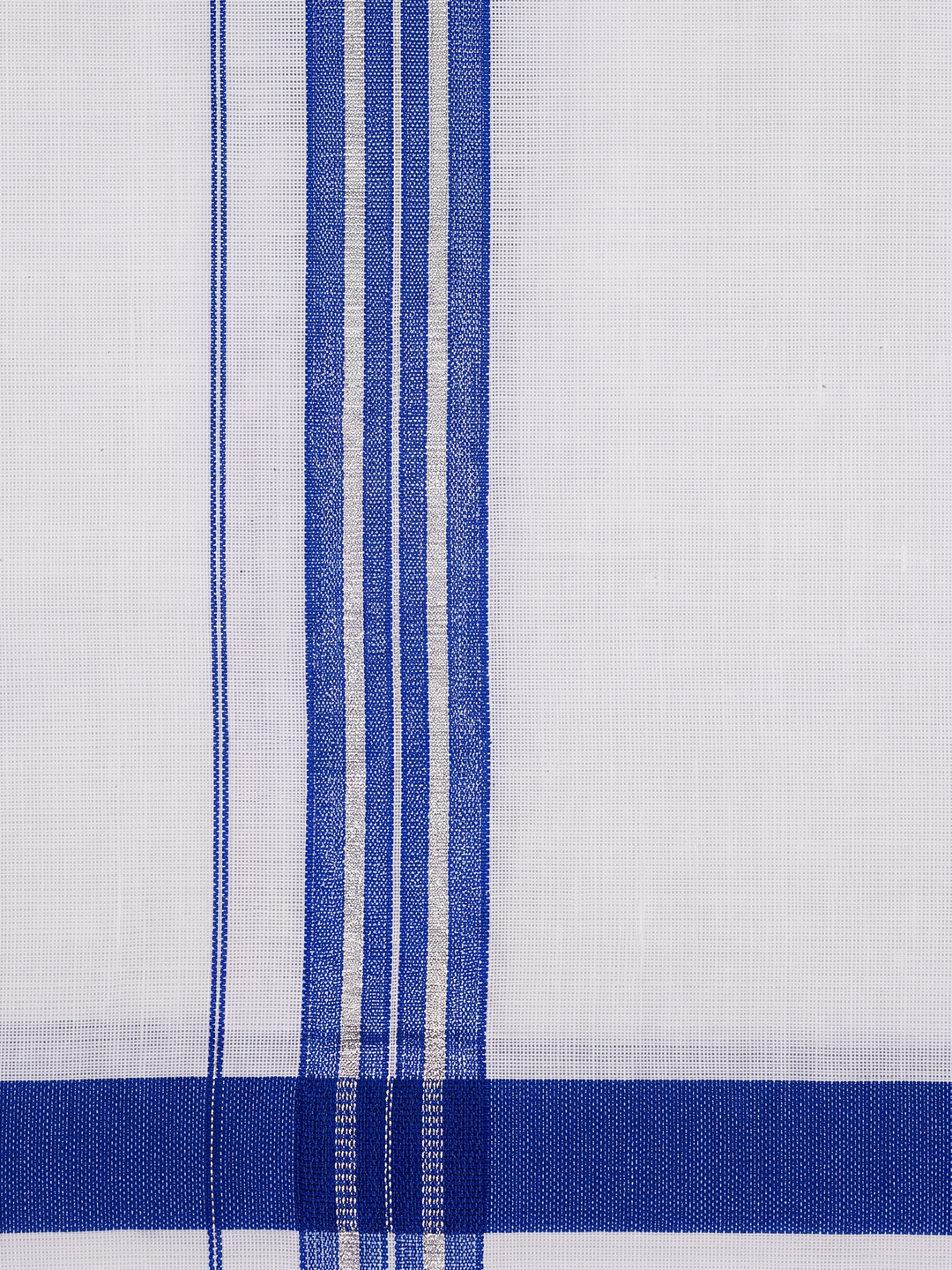Single Layer 100% Cotton White Dhoti With Colour Jari Border YSF02