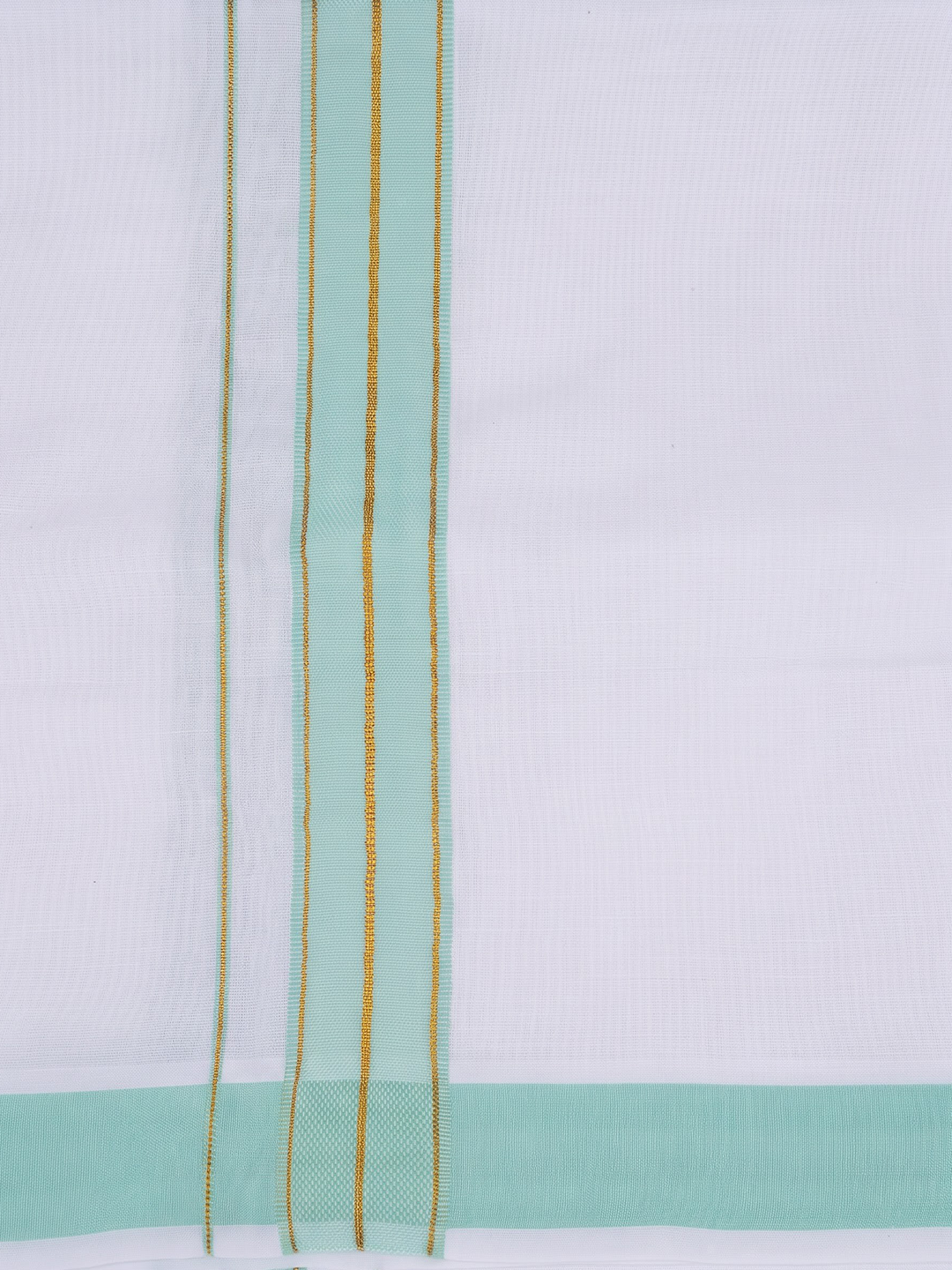 Single Layer 100% Cotton White Dhoti With Colour Jari Border YGF07