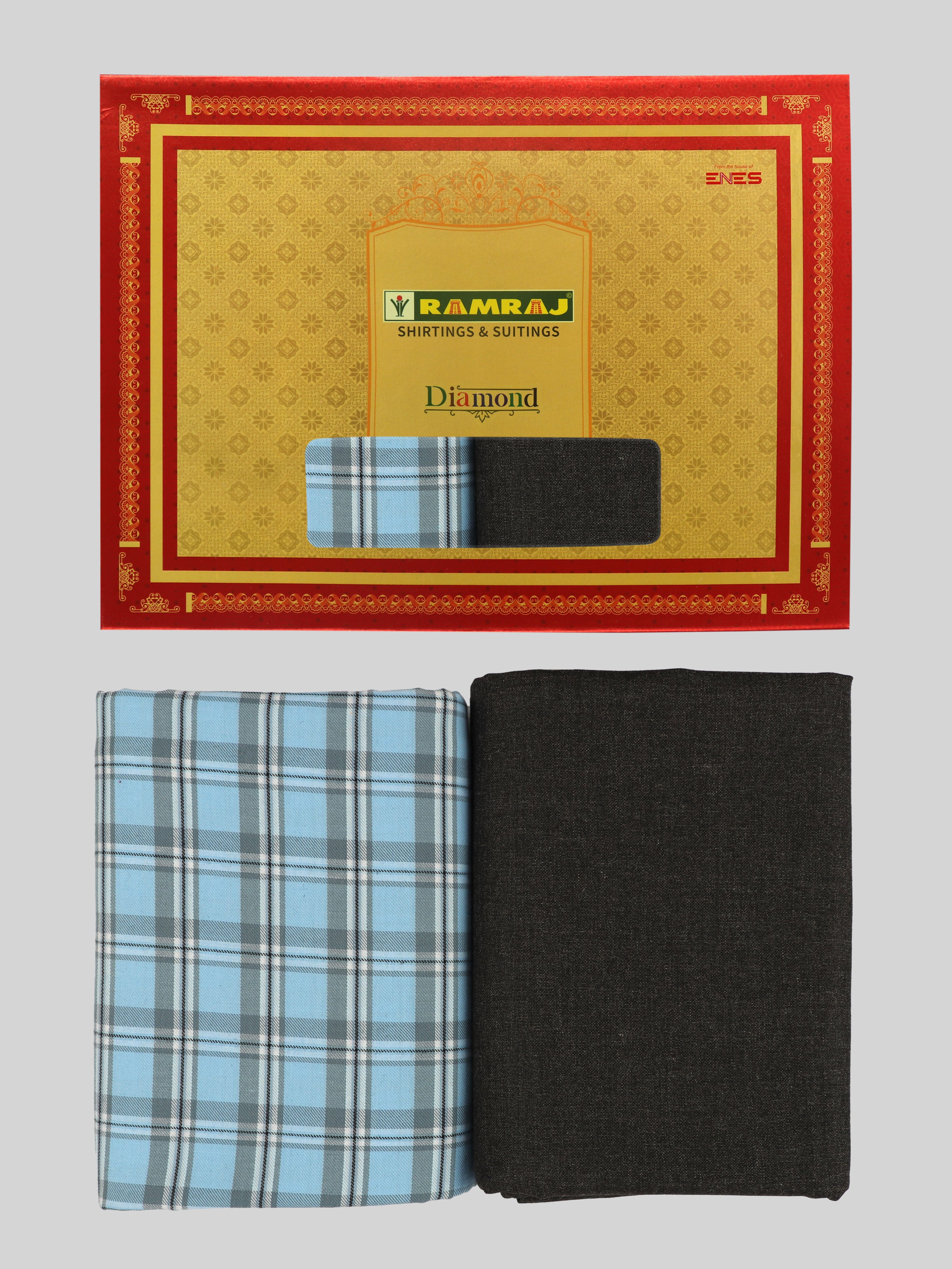 Men Cotton Checked Shirting & Suiting Gift Box DN135