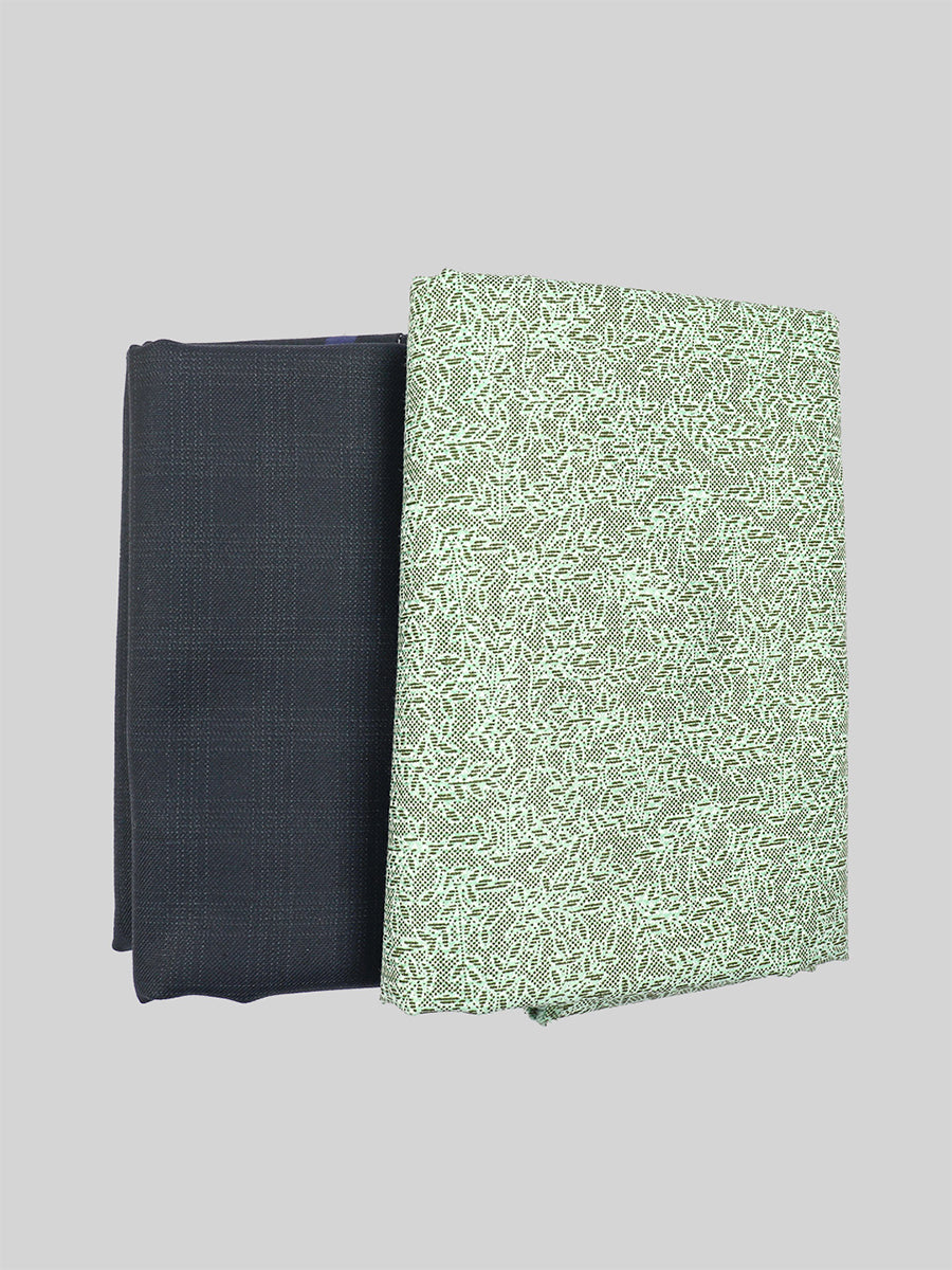 Cotton Printed Green Shirting & Blue Suiting Gift Box Combo DN84
