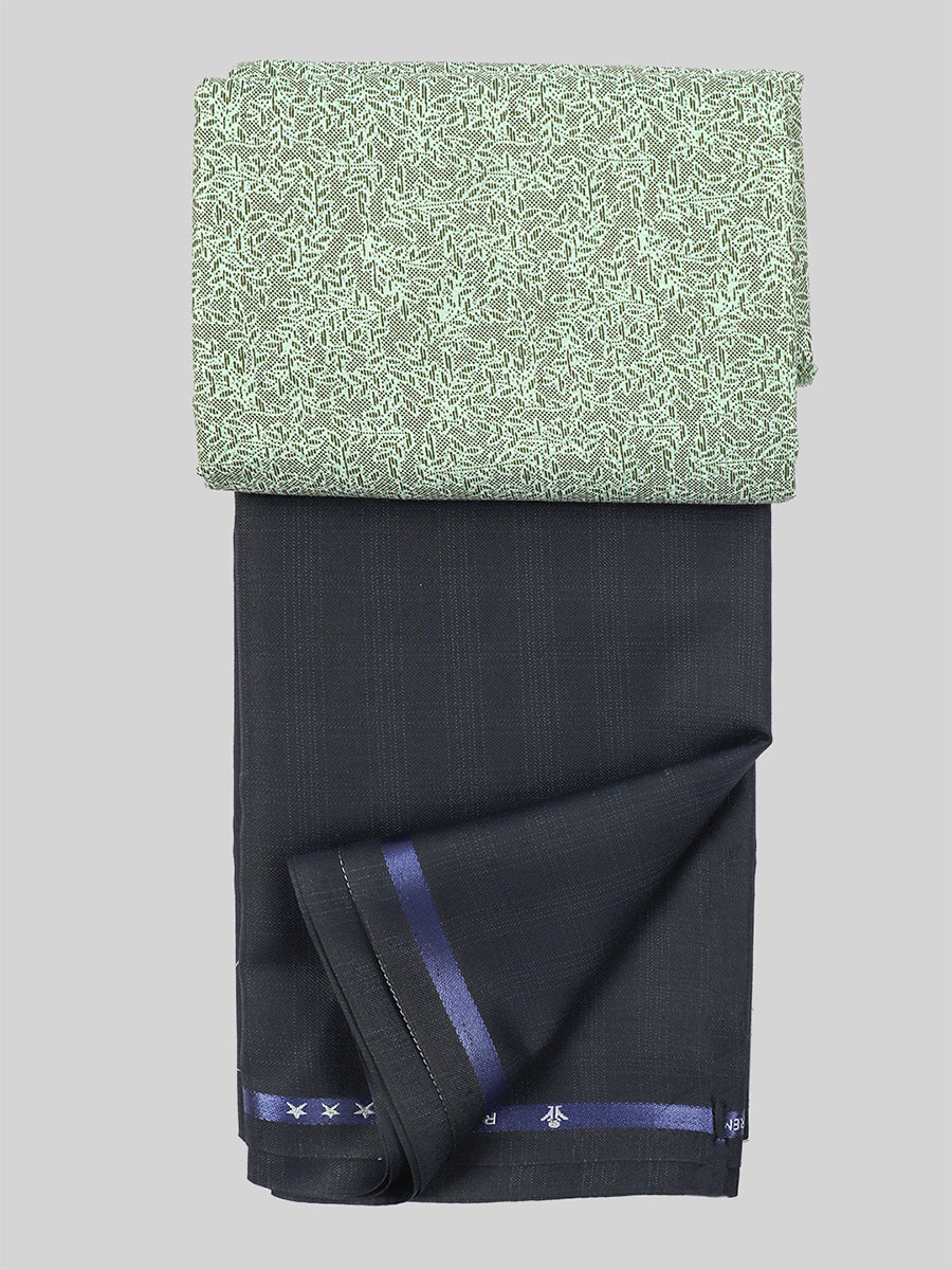 Cotton Printed Green Shirting & Blue Suiting Gift Box Combo DN84-Full view