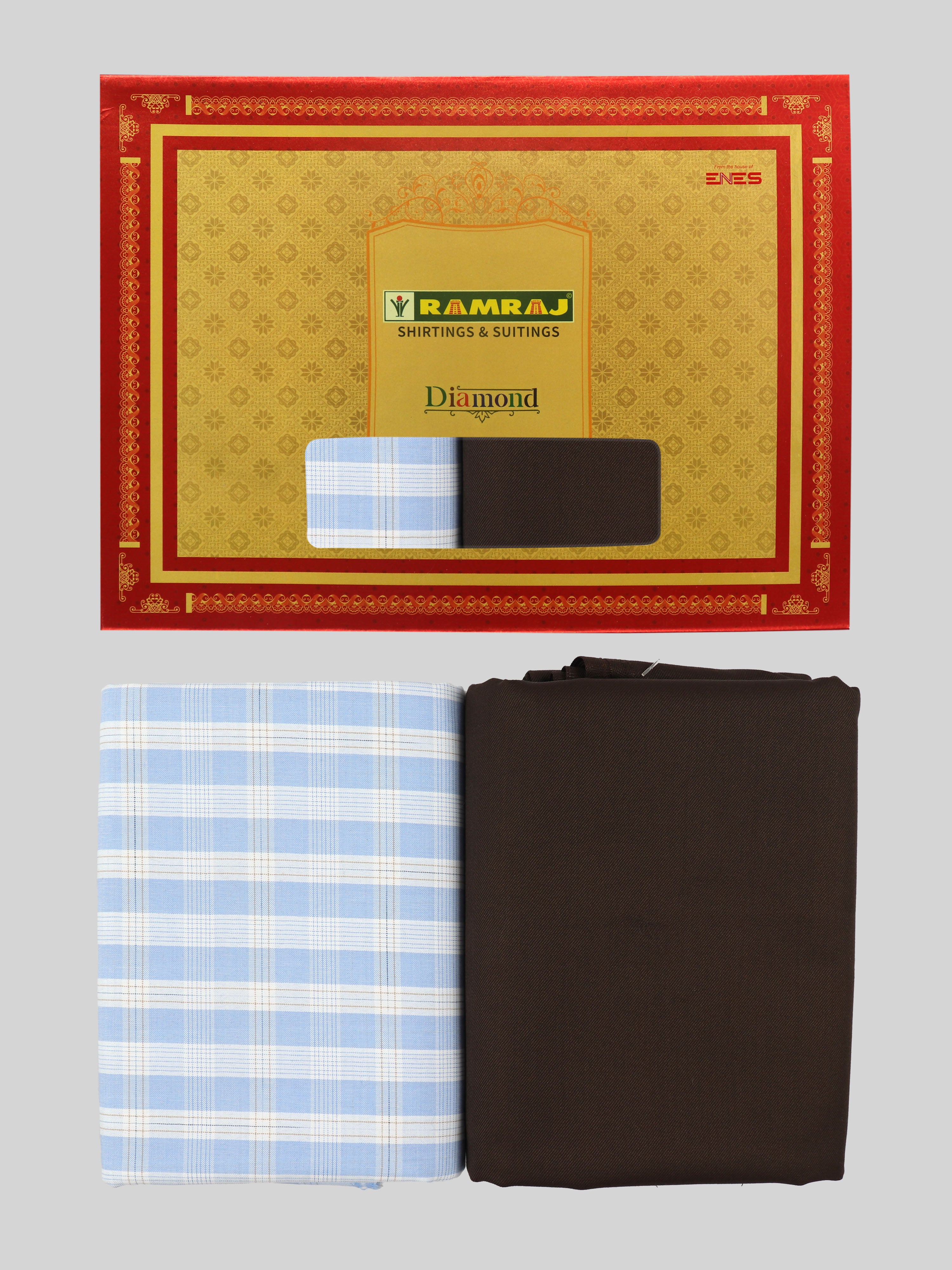Men Cotton Checked Shirting & Suiting Gift Box DN136