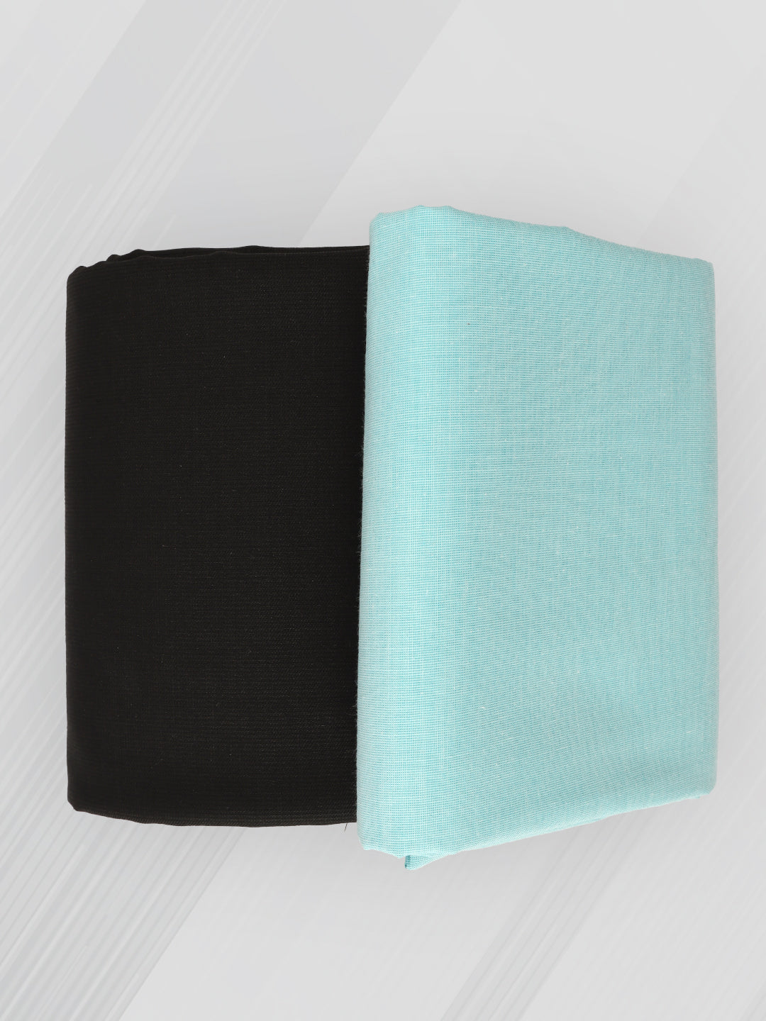 Men Cotton Plain Blue Shirting & Black Suiting Gift Box DN118