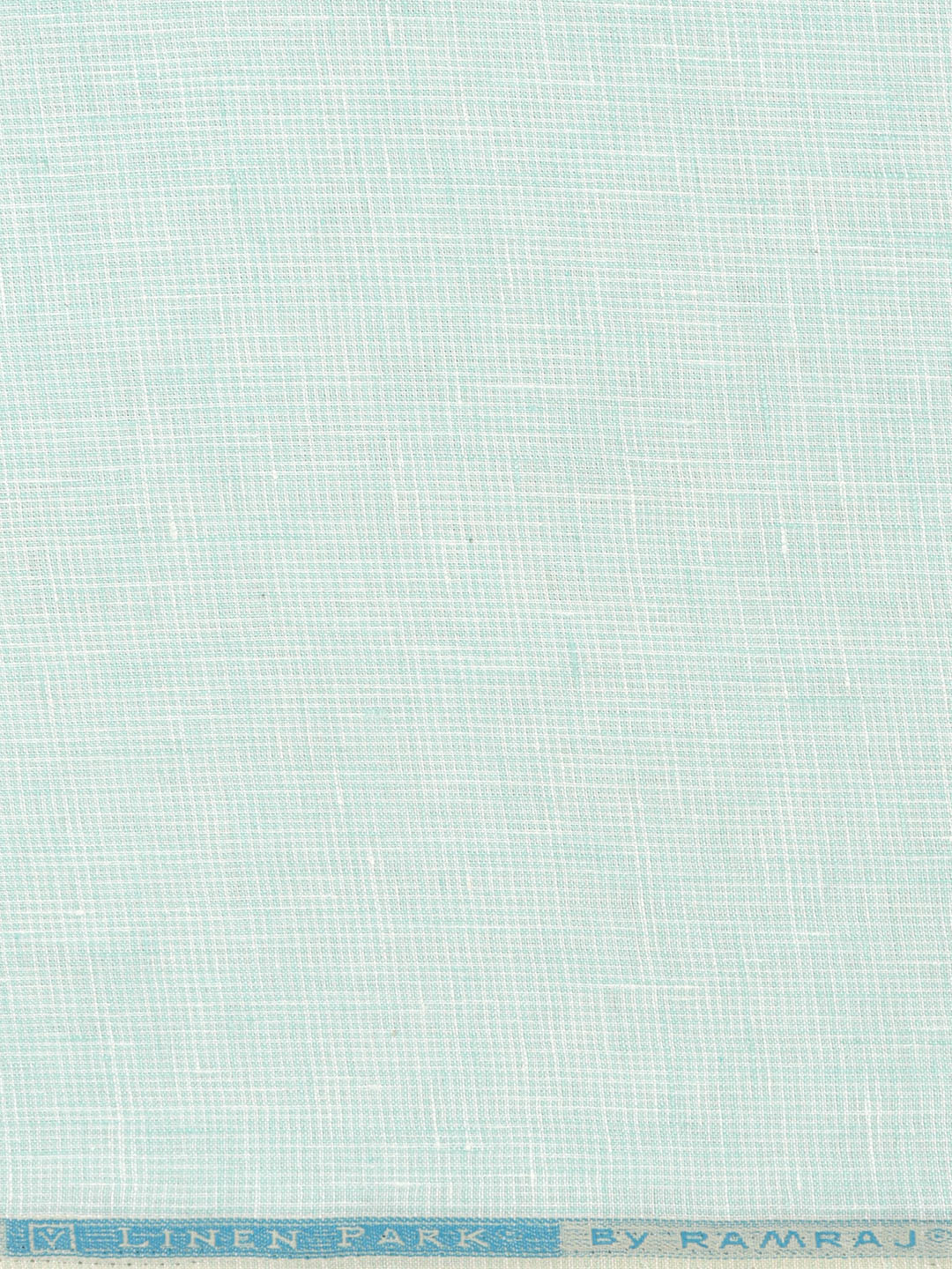100% European Linen Sky Blue Checked Shirt Fabric Park Elite